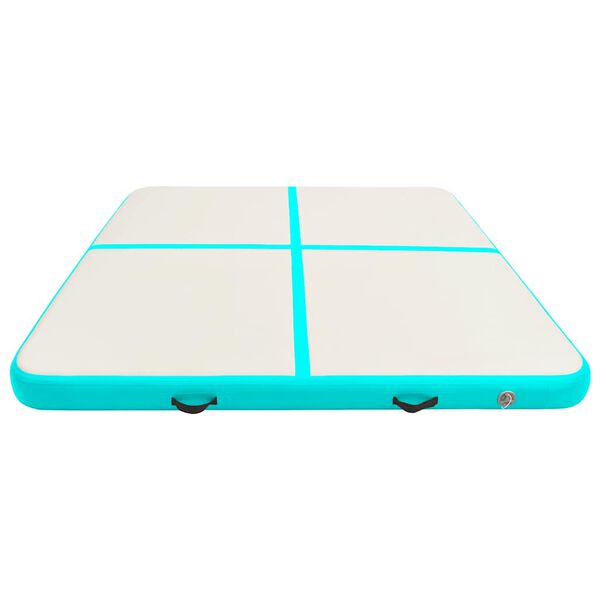 vidaXL Aufblasbare Gymnastikmatte mit Pumpe 200x200x10 cm PVC Gr&uuml;n