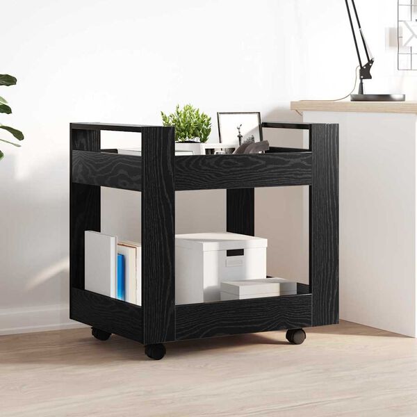 vidaXL Schreibtischwagen Schwarz Eichen-Optik 60 x 45 x 60 cm