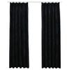 vidaXL Verdunkelungsvorh&auml;nge mit Haken 2 Stk. Samt Schwarz 140x225 cm