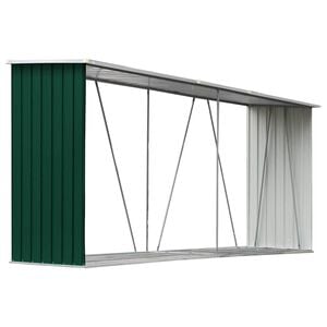 vidaXL Brennholzlager Verzinkter Stahl 330x84x152 cm Gr&uuml;n