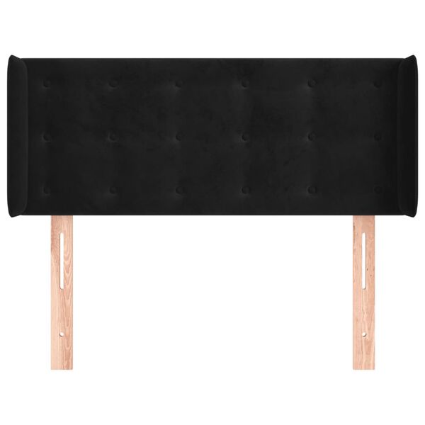 vidaXL Kopfteil mit Ohren Schwarz 93x16x78/88 cm Samt