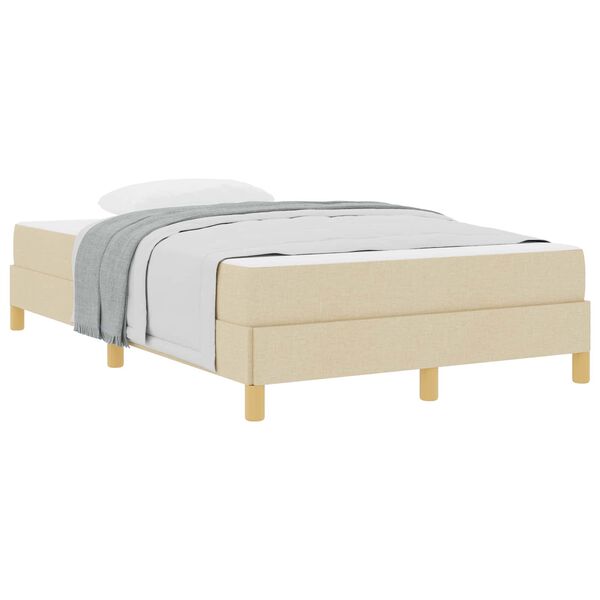vidaXL Boxspringbett mit Matratze Creme 120 x 190 cm Stoff