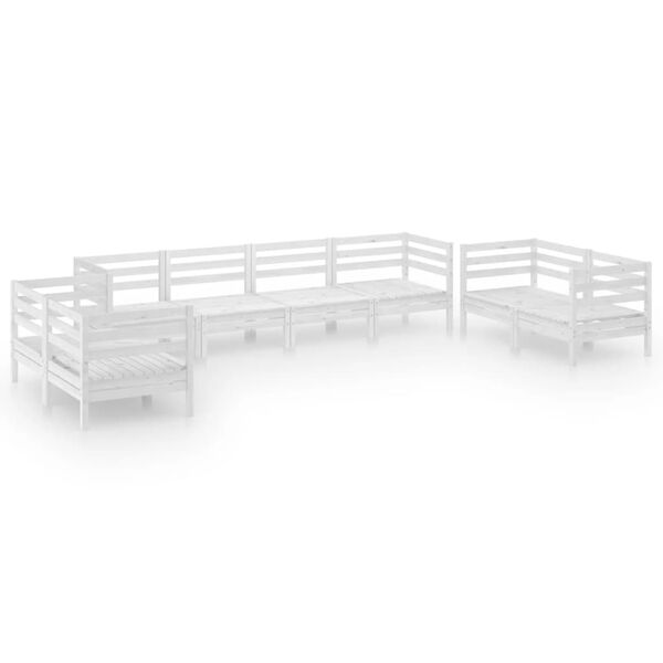 vidaXL 8-tlg. Garten-Lounge-Set Wei&szlig; Massivholz Kiefer