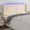 vidaXL LED Kopfteil Creme 183x16x118/128 cm Stoff