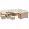 vidaXL Gartensofa-set 13 Stk. 9-Sitzanzahl Beige und Creme Poly-Rattan