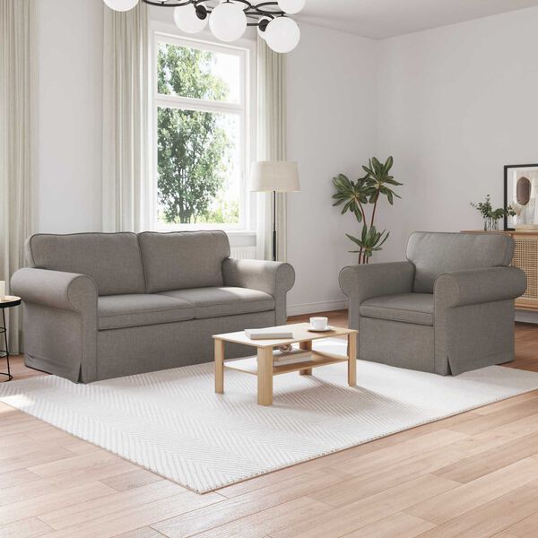 vidaXL Sofa 2 pcs Taupe