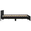 vidaXL Bettgestell mit Kopfteil und LED-Beleuchtung Schwarz 180x200 cm