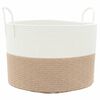 vidaXL Aufbewahrungskorb Braun und Wei&szlig; &Oslash;51x33 cm Baumwolle
