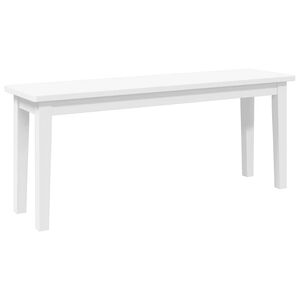 vidaXL Bank 110 cm Wei&szlig; Massivholz Gummibaum