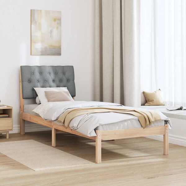 vidaXL Bettgestell mit gepolstertem Kopfteil Braun 80 x 200 cm