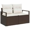 vidaXL Gartensofa-set mit Kissen 7 pcs Braun und Creme Poly-Rattan