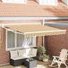 vidaXL Einziehbare Markise Gelb und Grau und Wei&szlig; 350 x 250 cm Stoff