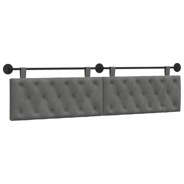 vidaXL H&auml;ngevorderseite Wandmontiert Dunkelgrau 210 x 55 x 7 cm Samt