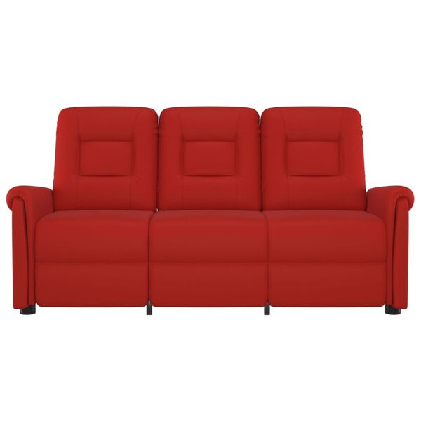 vidaXL 3-Sitzer Massagesessel Weinrot Kunstleder