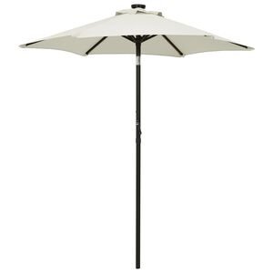 vidaXL Sonnenschirm mit LED-Beleuchtung Sandwei&szlig; 200x211 cm Alu