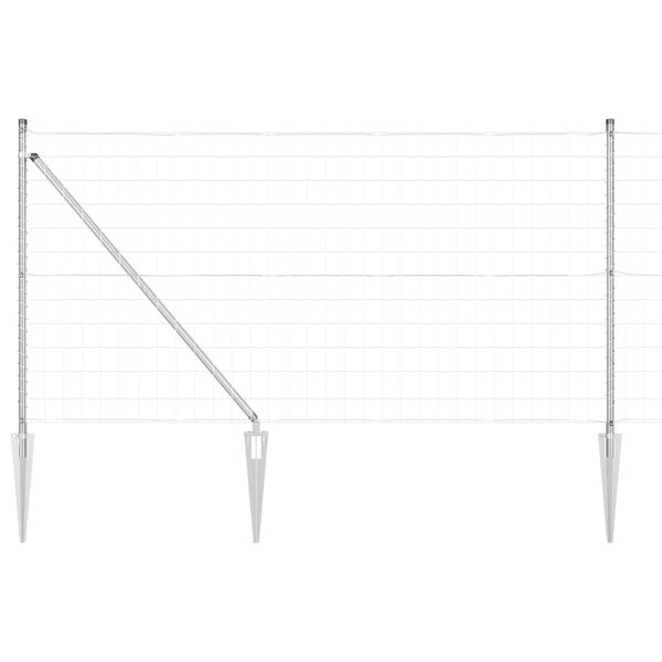 vidaXL Zaun mit Pfosten Silber 1 x 10 m Stahl