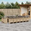 vidaXL 17-tlg. Garten-Essgruppe mit Kissen Beigemischung Poly Rattan