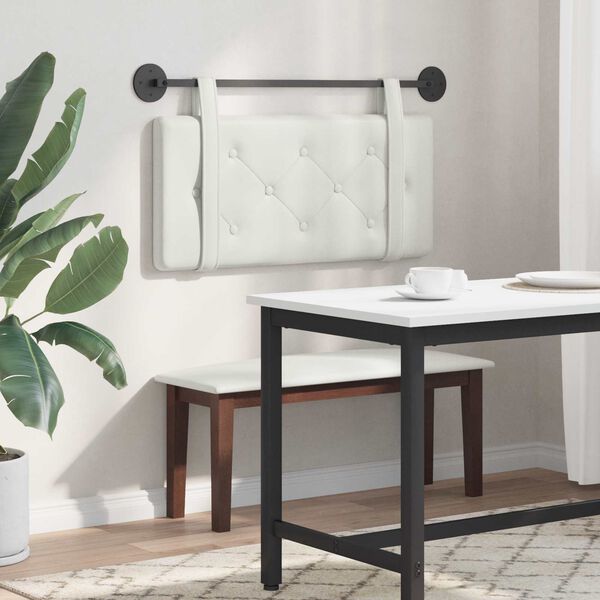 vidaXL H&auml;ngevorderseite Wandmontiert Wei&szlig; 80 cm Kunstleder
