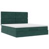 vidaXL Ottoman-Bett mit Matratzen Dunkelgr&uuml;n 180x200 cm Samt