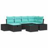 vidaXL Gartensofa-set 7 stk. Schwarz Poly-Rattan