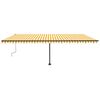 vidaXL Markise Manuell Einziehbar mit LED 600x300 cm Gelb Wei&szlig;
