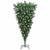 vidaXL Umgedrehter Kunst Weihnachtsbaum mit Kugelset Gr&uuml;n 210 cm PVC
