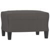 vidaXL Sessel mit Hocker Grau 60 cm Kunstleder