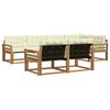 vidaXL Outdoor-Sofagarnitur mit Kissen 7 pcs Natur und Creme