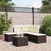 vidaXL 6-tlg. Garten-Sofagarnitur mit Kissen Braun Poly Rattan