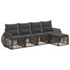 vidaXL Gartensofa-set 5 Stk. Grau und Dunkelgrau Poly-Rattan