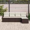 vidaXL Gartensofa-set 5 pcs Braun Poly-Rattan