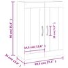 vidaXL Wandschrank Wei&szlig; 69,5x34x90 cm Holzwerkstoff