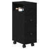 vidaXL Badezimmerm&ouml;bel-Set Schwarz Eichen-Optik 33 x 23 x 65 cm