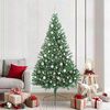 vidaXL K&uuml;nstlicher vorbeleuchteter Weihnachtsbaum Gr&uuml;n 210 cm PVC