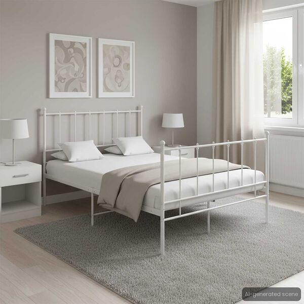 vidaXL Bett Wei&szlig; Metall 120x200 cm