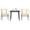 vidaXL 3-teiliges Garten-Esszimmer-Set Braunes Polyrattanglas