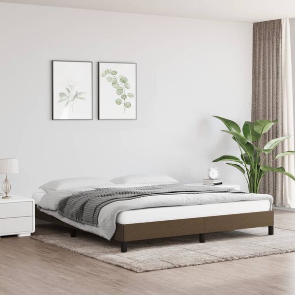 vidaXL Bettgestell ohne Matratze Dunkelbraun 160x200 cm Stoff