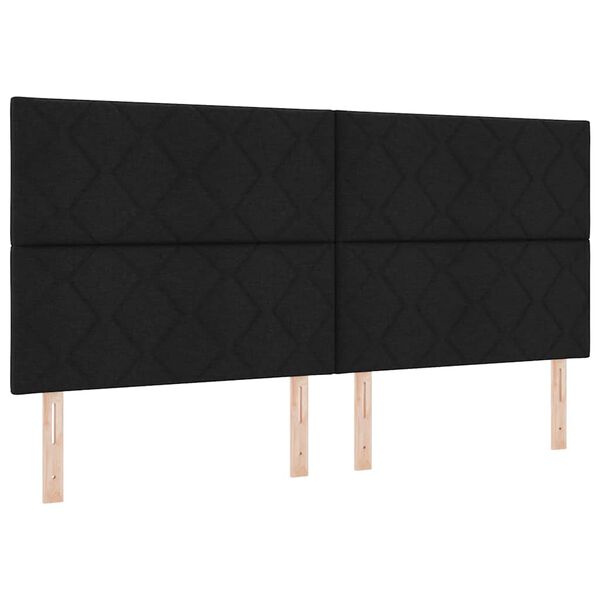 vidaXL Boxspringbett mit Matratze Schwarz 200 x 200 cm Stoff