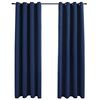 vidaXL Verdunkelungsvorh&auml;nge mit Metall&ouml;sen 2 Stk. Blau 140x175 cm
