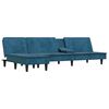 vidaXL Schlafsofa in L-Form Blau 255x140x70 cm Samt
