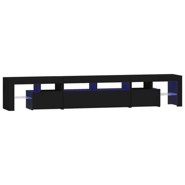 vidaXL TV-Schrank mit LED-Leuchten Schwarz 230x36,5x40 cm