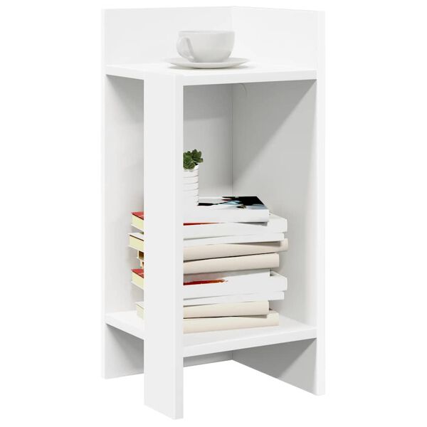 vidaXL Beistelltische 2 Stk. mit Ablage Wei&szlig; 25,5x27x60 cm