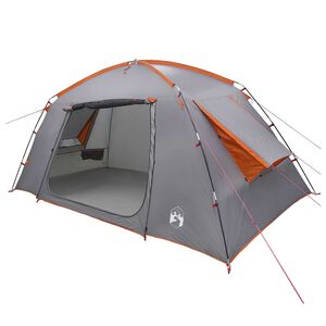 vidaXL H&uuml;tten-Zelt Grau und Orange 400 x 210 x 180 cm Polyester