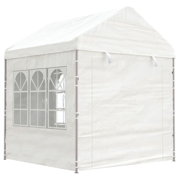 vidaXL Pavillon mit Dach Weiß 4,46x2,28x2,69 m Polyethylen
