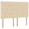 vidaXL Bett mit Stauraum und LED mit LED Creme 140 x 200 cm Polyester