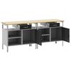vidaXL Werkbank-Set mit Regal 2 pcs Schwarz und Grau 200 x 55 x 85 cm