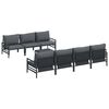 vidaXL Gartensofa-set 8 stk. Schwarz Stahl