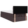 vidaXL Ottomane Bett mit Matratze & LEDs Dunkelbraun 90x200 cm Stoff