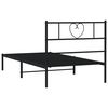 vidaXL Bettgestell mit Kopfteil Metall Schwarz 80x200 cm