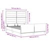 vidaXL Bettgestell mit Kopfteil Dunkelgrau 140 x 190 cm Stoff